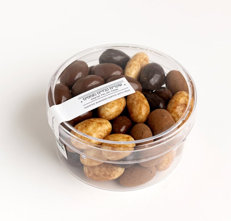 מיקס שקדים קלויים מצופים שוקולד חלב, מריר ושיש | כשר לפסח