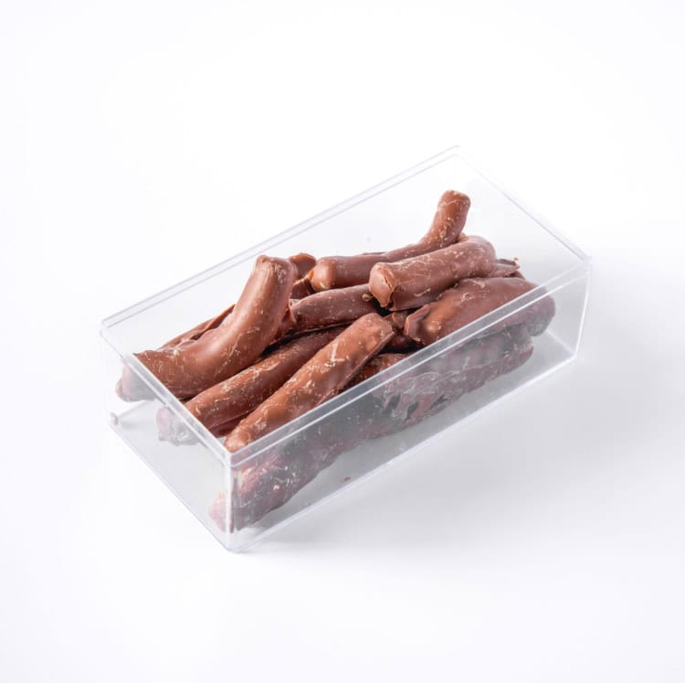 רצועות תפוז מצופות שוקולד חלב