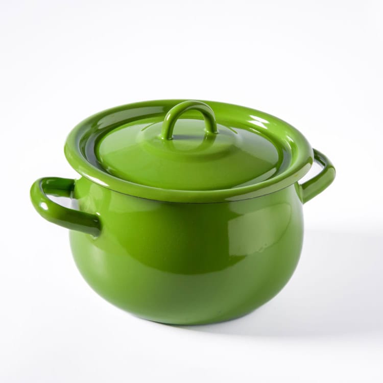 סיר אמייל עגול הריון | ירוק זית